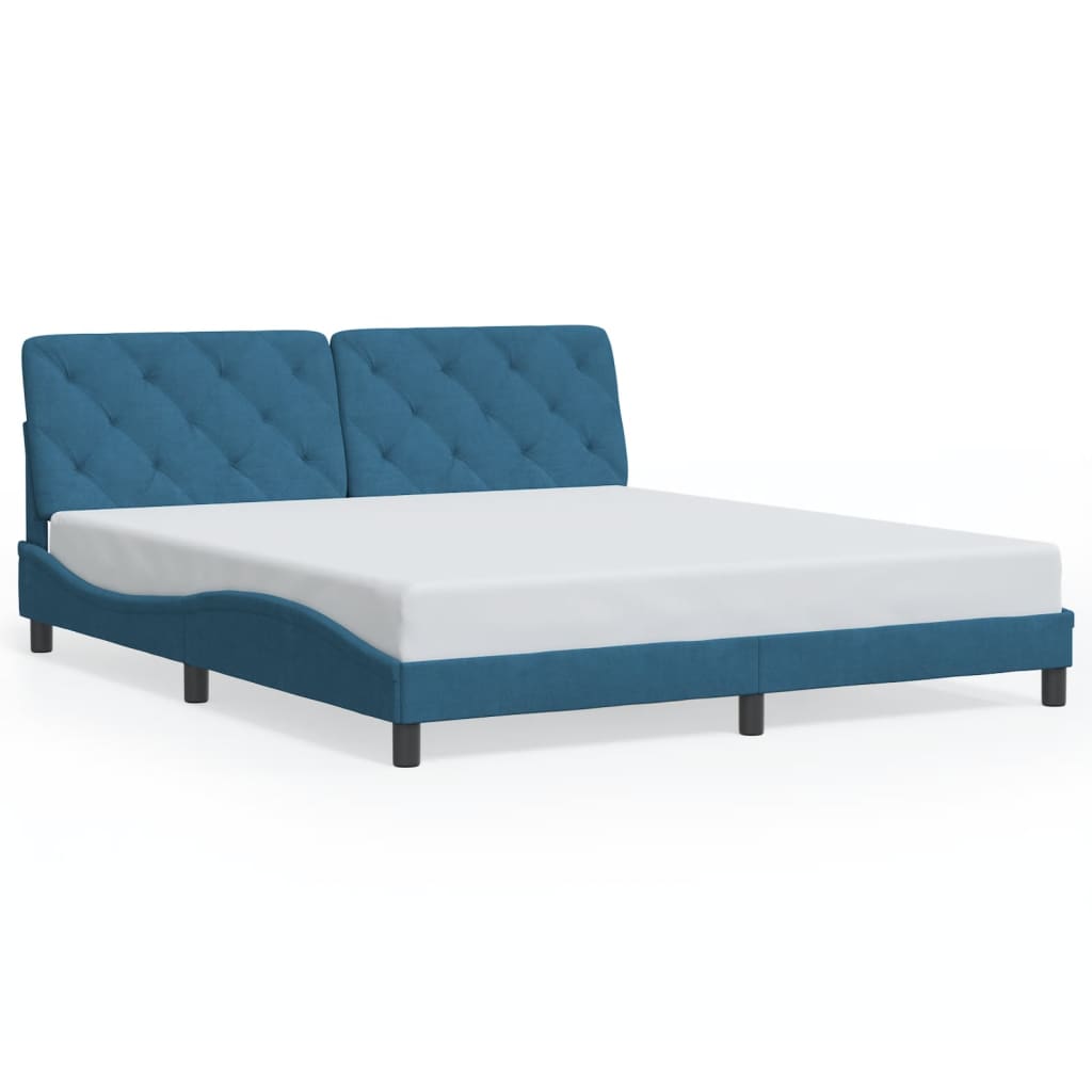 vidaXL Giroletto con Testiera Blu 180x200 cm in Velluto