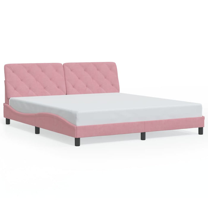 Giroletto senza Materasso-Struttura Letto Rosa 180x200 cm in Velluto