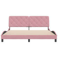 Giroletto senza Materasso-Struttura Letto Rosa 180x200 cm in Velluto