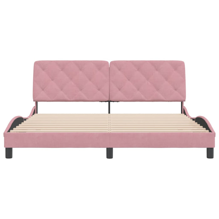 Giroletto senza Materasso-Struttura Letto Rosa 180x200 cm in Velluto