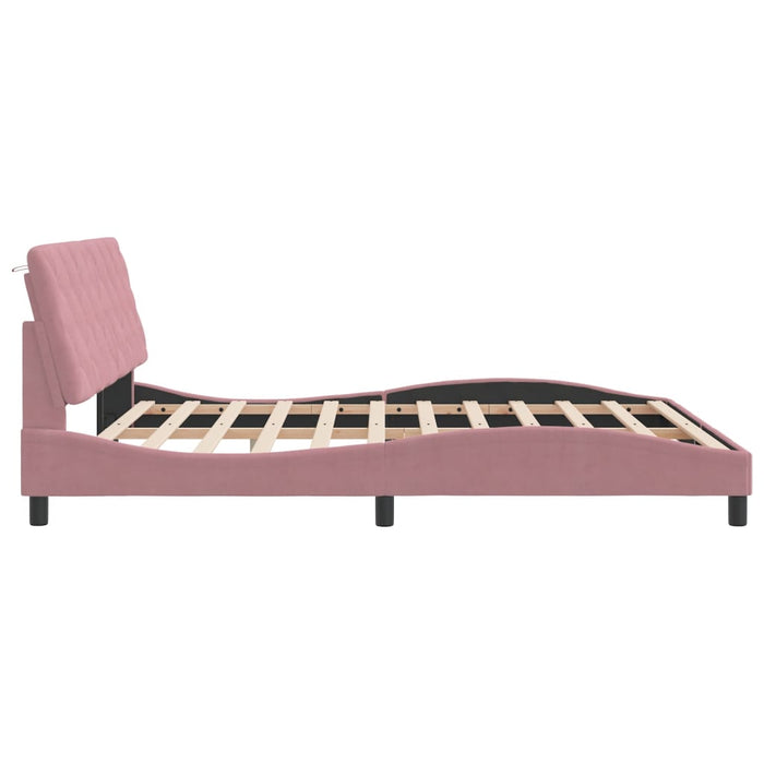 Giroletto senza Materasso-Struttura Letto Rosa 180x200 cm in Velluto