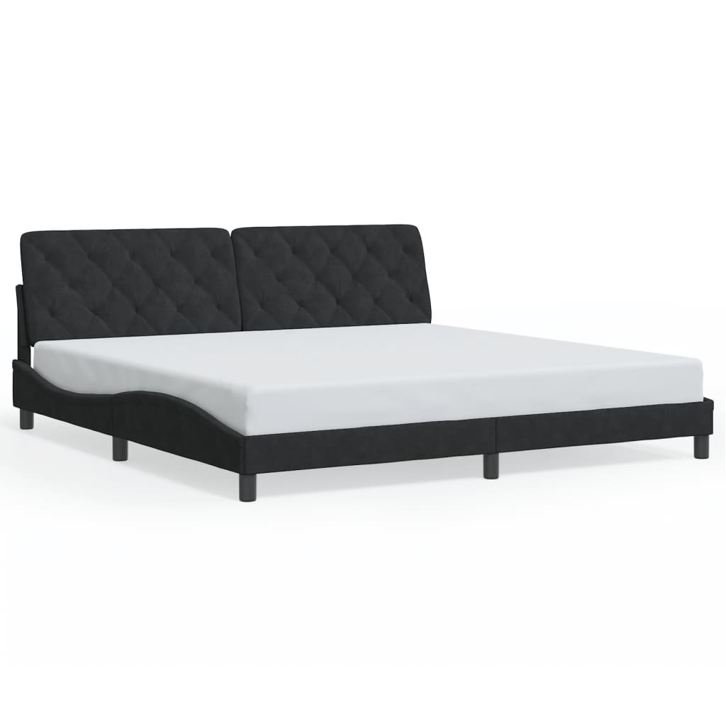 Giroletto senza Materasso-Struttura Letto Nero 200x200 cm in Velluto 498943