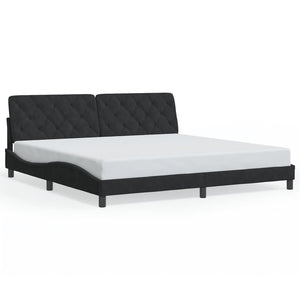 Giroletto senza Materasso-Struttura Letto Nero 200x200 cm in Velluto 498943