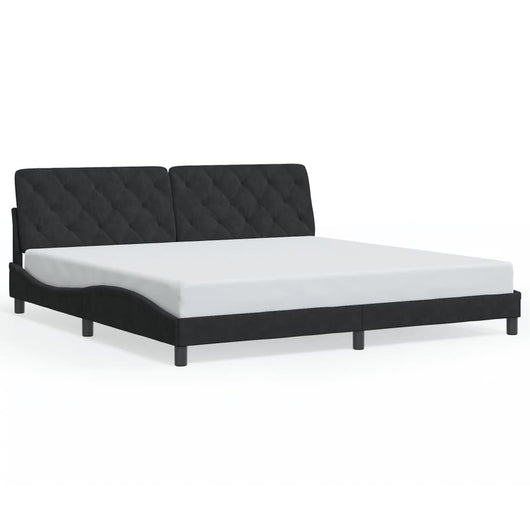 Giroletto senza Materasso-Struttura Letto Nero 200x200 cm in Velluto 498943
