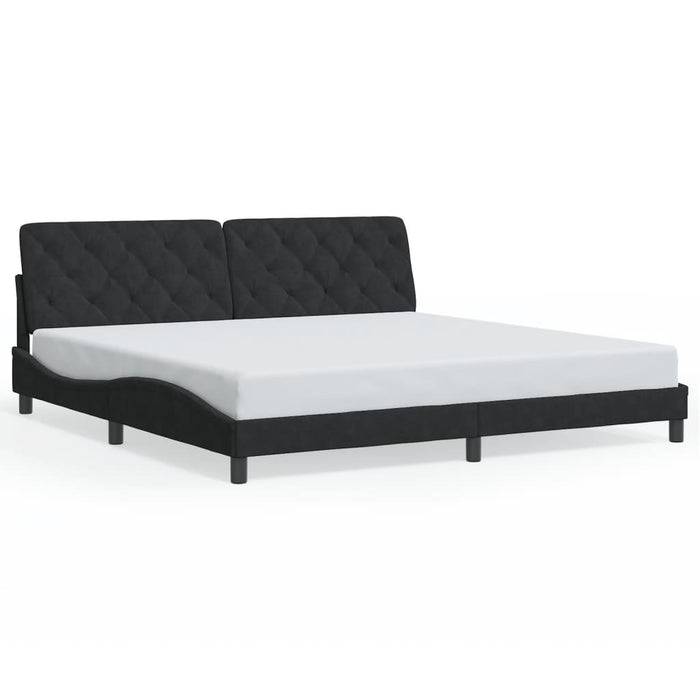 Giroletto senza Materasso-Struttura Letto Nero 200x200 cm in Velluto 498943