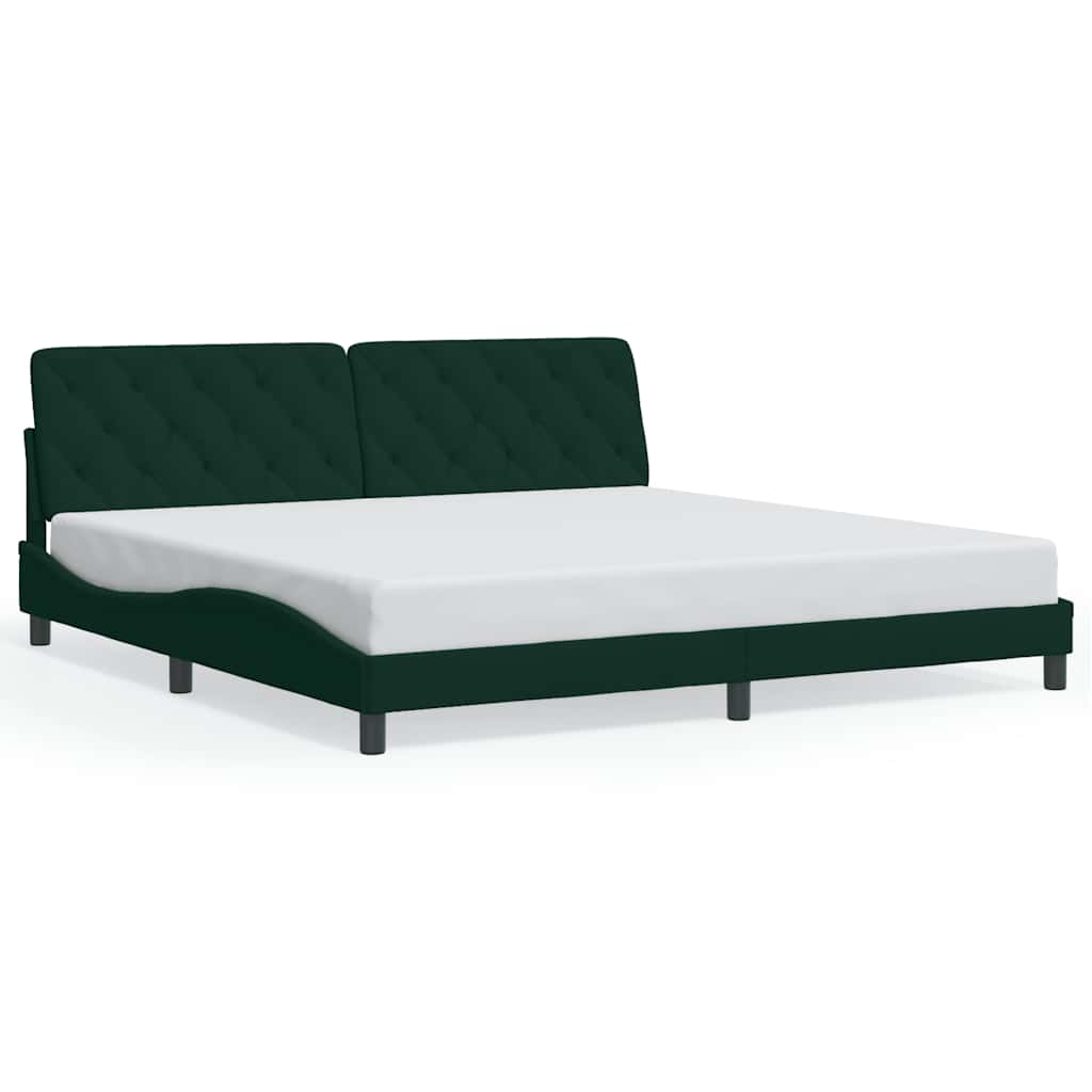 Giroletto senza Materasso-Struttura Letto Verde Scuro 200x200 cm in Velluto 182719