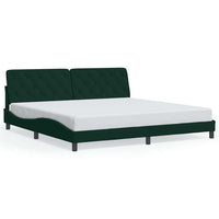 Giroletto senza Materasso-Struttura Letto Verde Scuro 200x200 cm in Velluto 182719