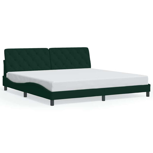 Giroletto senza Materasso-Struttura Letto Verde Scuro 200x200 cm in Velluto 182719