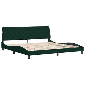 Giroletto senza Materasso-Struttura Letto Verde Scuro 200x200 cm in Velluto 182719