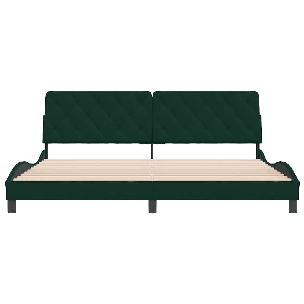 Giroletto senza Materasso-Struttura Letto Verde Scuro 200x200 cm in Velluto 182719