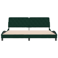 Giroletto senza Materasso-Struttura Letto Verde Scuro 200x200 cm in Velluto 182719