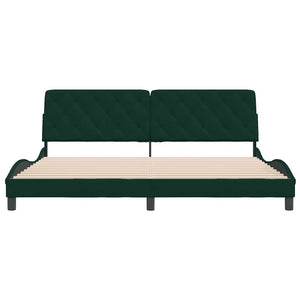Giroletto senza Materasso-Struttura Letto Verde Scuro 200x200 cm in Velluto 182719