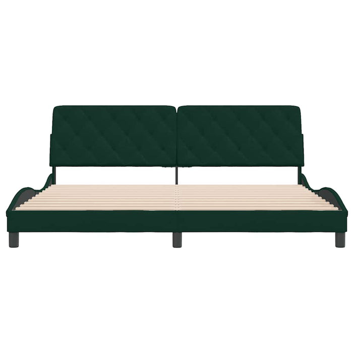 Giroletto senza Materasso-Struttura Letto Verde Scuro 200x200 cm in Velluto 182719