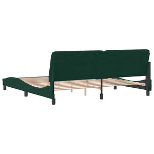 Giroletto senza Materasso-Struttura Letto Verde Scuro 200x200 cm in Velluto 182719