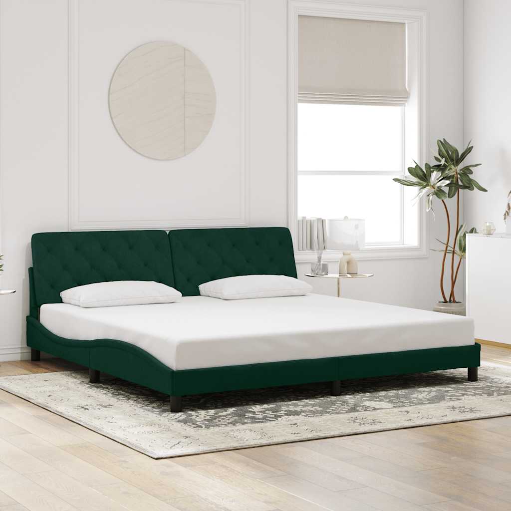 Giroletto senza Materasso-Struttura Letto Verde Scuro 200x200 cm in Velluto 182719
