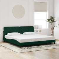 Giroletto senza Materasso-Struttura Letto Verde Scuro 200x200 cm in Velluto 182719