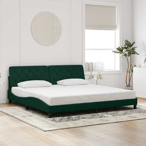 Giroletto senza Materasso-Struttura Letto Verde Scuro 200x200 cm in Velluto 182719