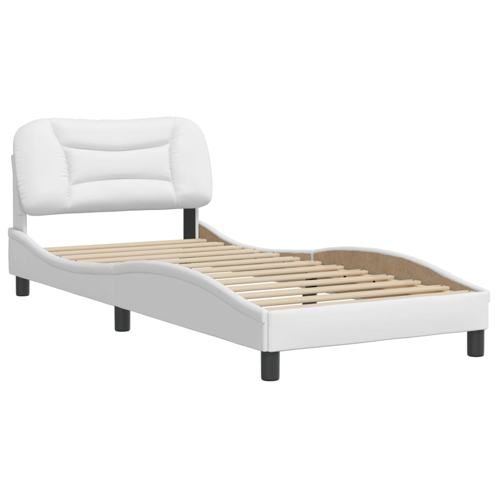 Giroletto senza Materasso-Struttura Letto Hvar Bianco 90x190 cm in Similpelle