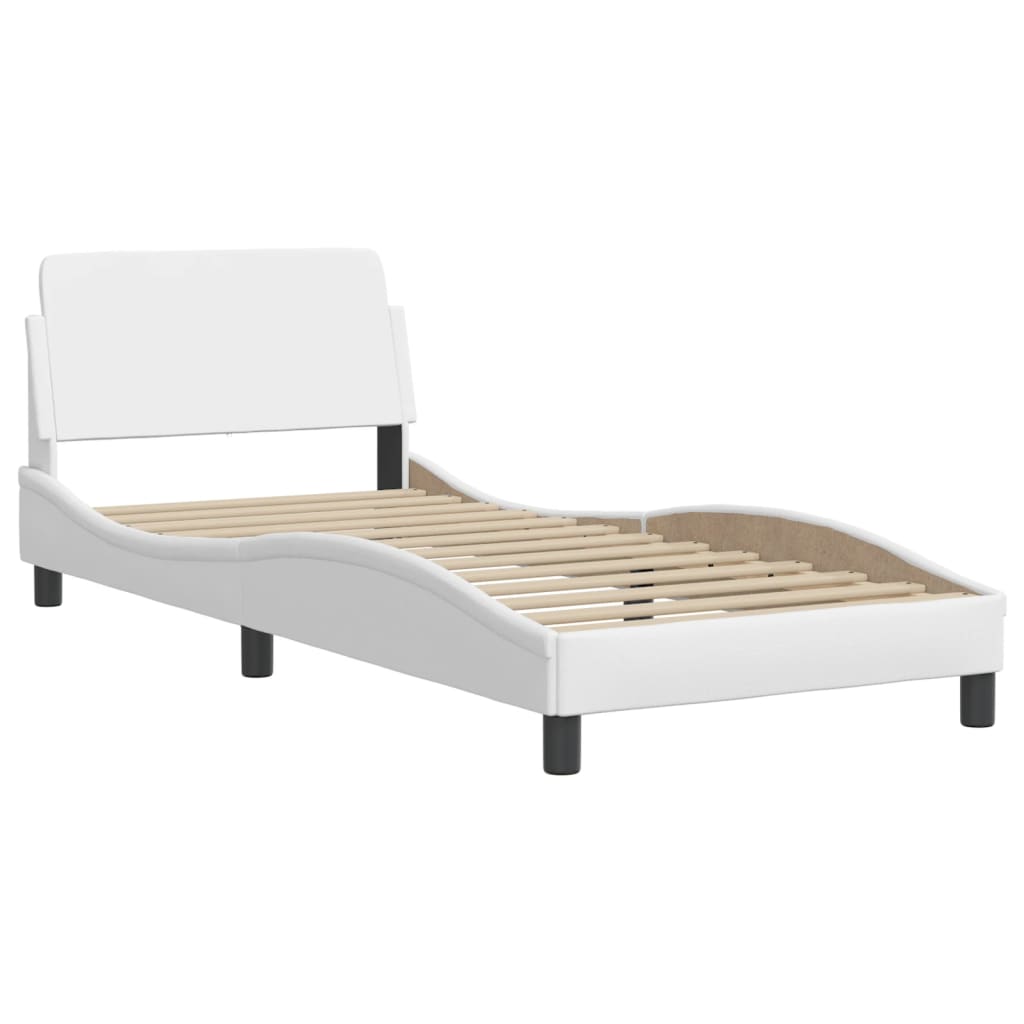 Giroletto senza Materasso-Struttura Letto Hvar Bianco 90x190 cm in Similpelle