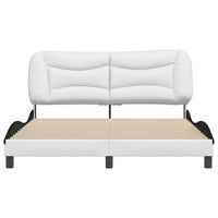 Giroletto senza Materasso Hvar Nero e Bianco 160x200 cm in Similpelle 3208015