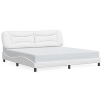 Giroletto senza Materasso-Struttura Letto Hvar Bianco 200x200 cm in Similpelle