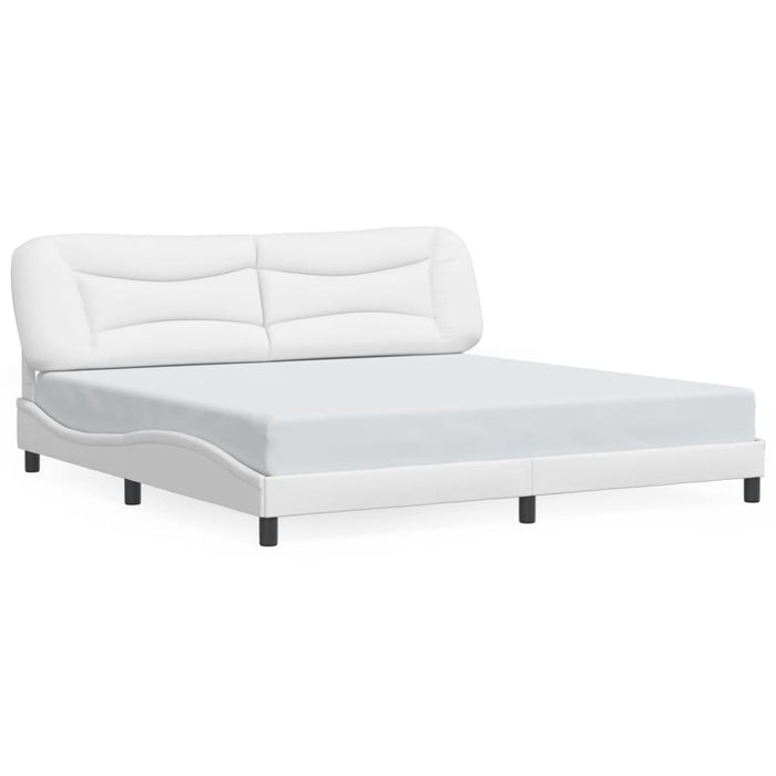Giroletto senza Materasso-Struttura Letto Hvar Bianco 200x200 cm in Similpelle