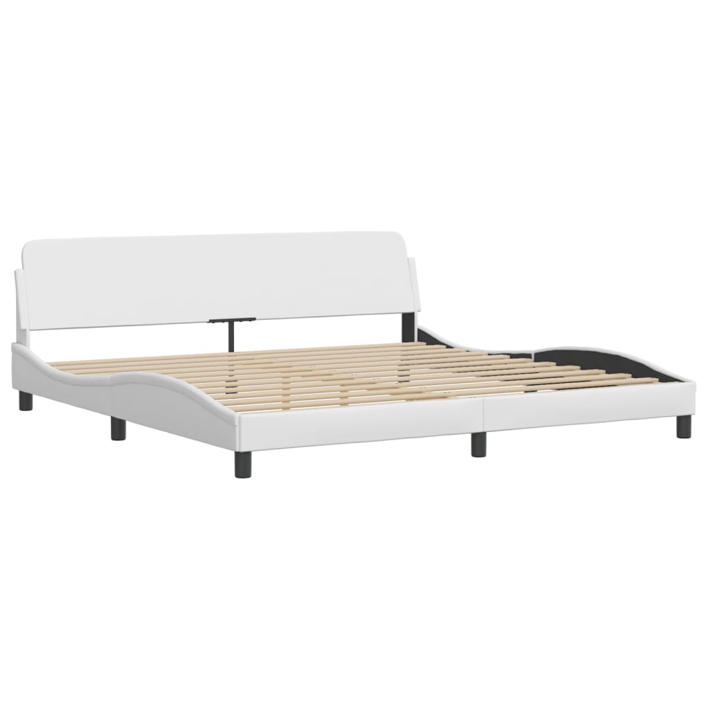 Giroletto senza Materasso-Struttura Letto Hvar Bianco 200x200 cm in Similpelle