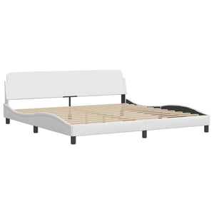 Giroletto senza Materasso-Struttura Letto Hvar Bianco 200x200 cm in Similpelle