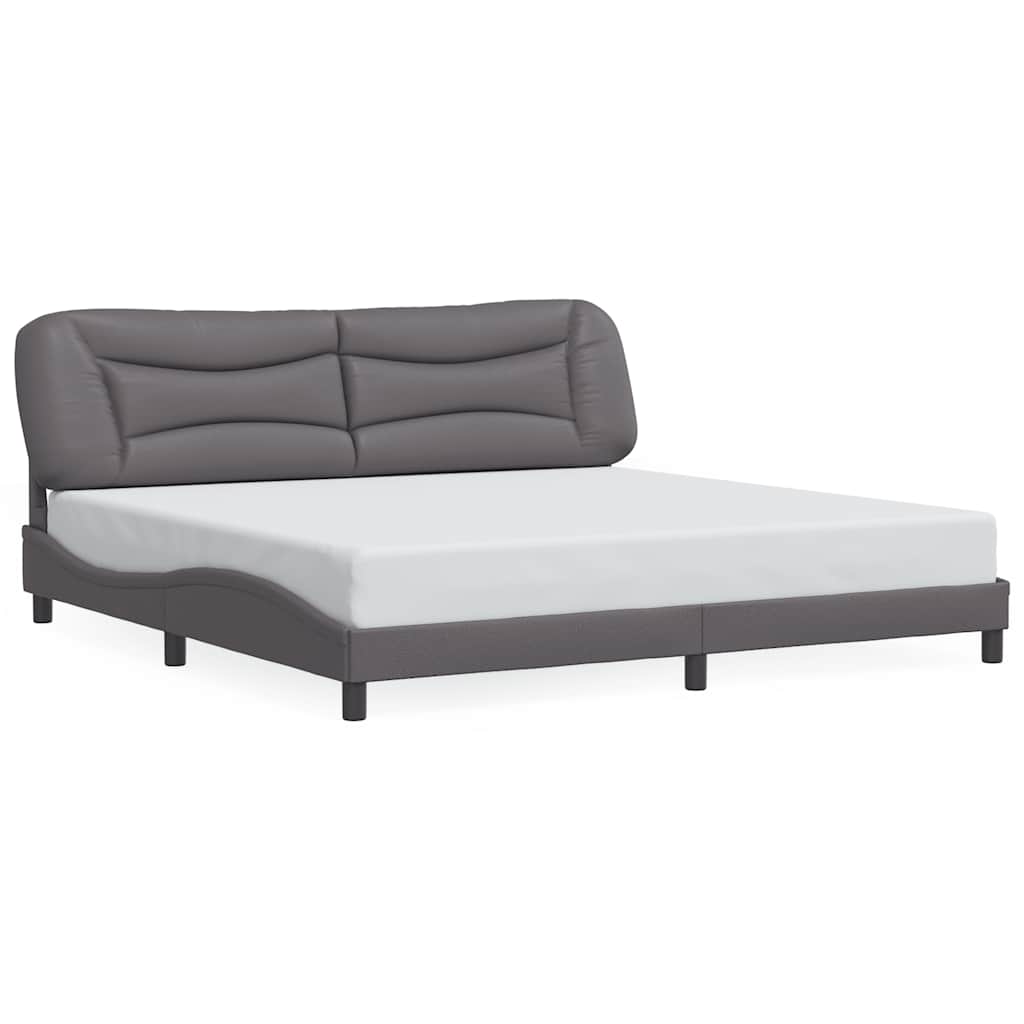 Giroletto senza Materasso-Struttura Letto Hvar Grigio 200x200 cm in Similpelle