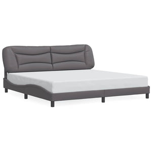 Giroletto senza Materasso-Struttura Letto Hvar Grigio 200x200 cm in Similpelle