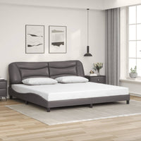 Giroletto senza Materasso-Struttura Letto Hvar Grigio 200x200 cm in Similpelle
