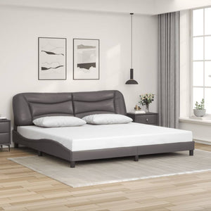 Giroletto senza Materasso-Struttura Letto Hvar Grigio 200x200 cm in Similpelle