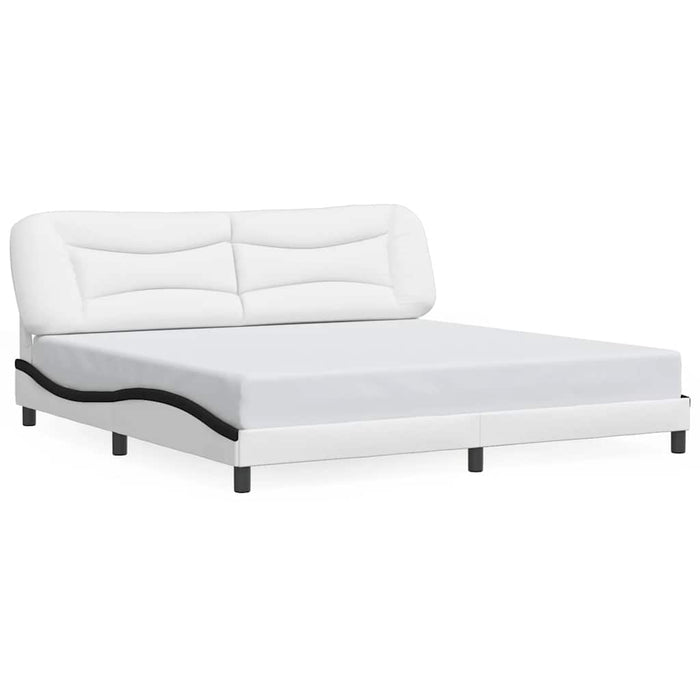 Giroletto senza Materasso-Struttura Letto Hvar Bianco e Nero 200x200 cm in Similpelle 107193