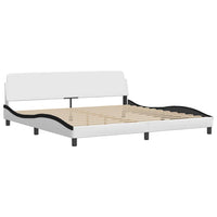 Giroletto senza Materasso-Struttura Letto Hvar Bianco e Nero 200x200 cm in Similpelle 107193