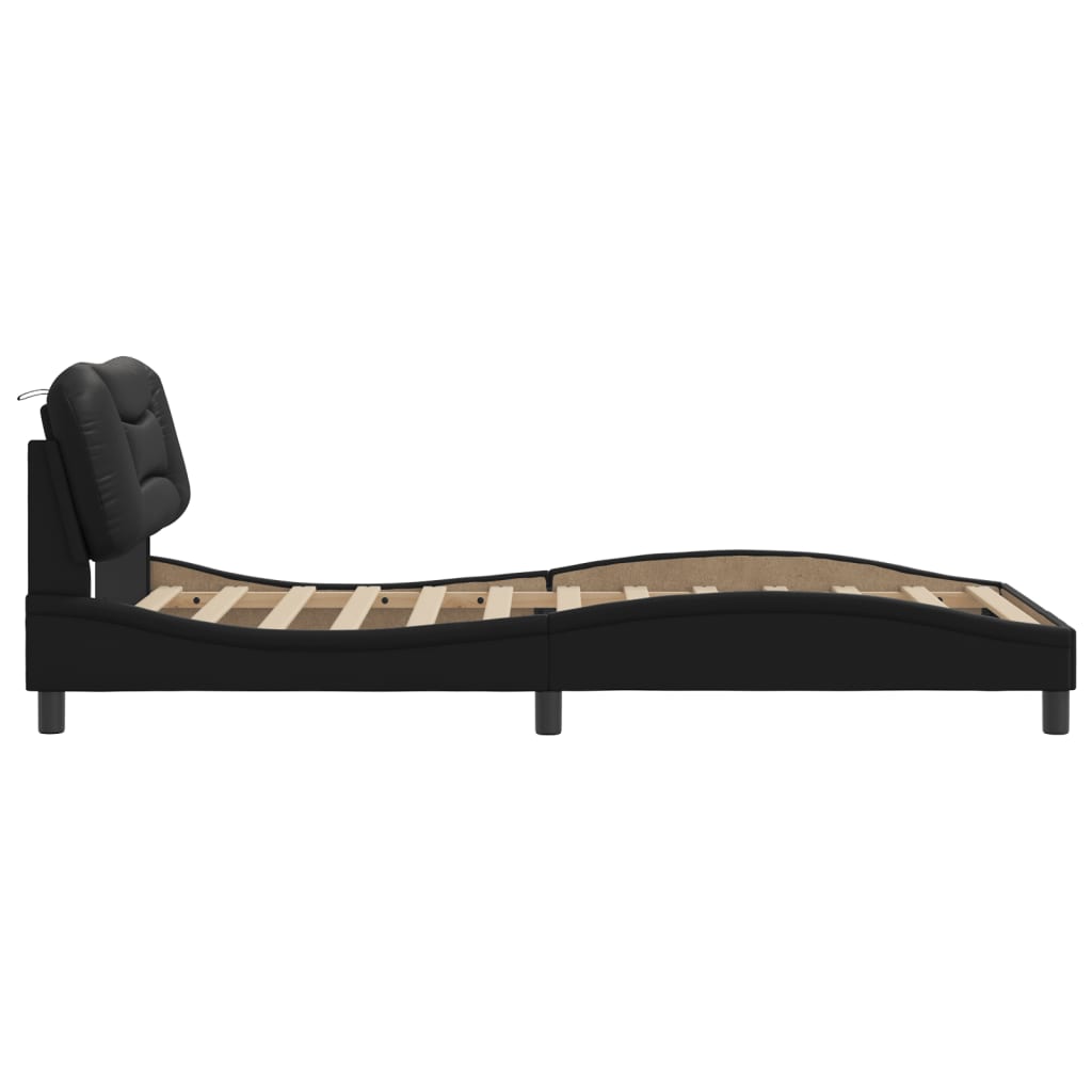 Giroletto senza Materasso Hvar Nero 100x203 cm in Similpelle 3208033