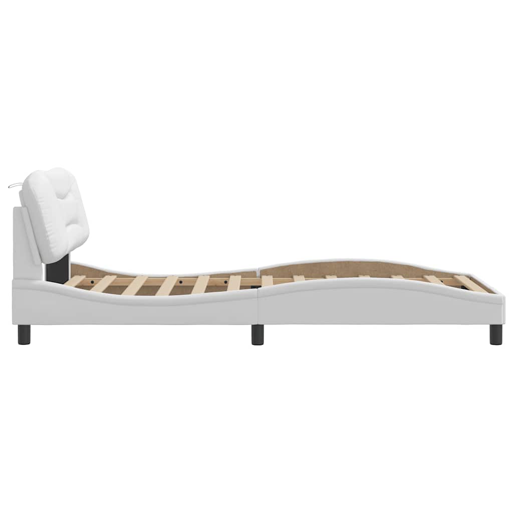 Giroletto senza Materasso Hvar Bianco 100x203 cm in Similpelle