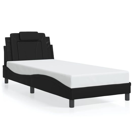 Giroletto Viana senza Materasso-Struttura Letto Nero 80x200 cm in Similpelle