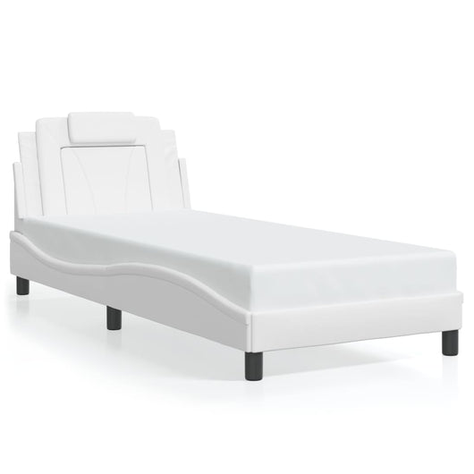 Giroletto Viana senza Materasso-Struttura Letto Bianco 80x200 cm in Similpelle