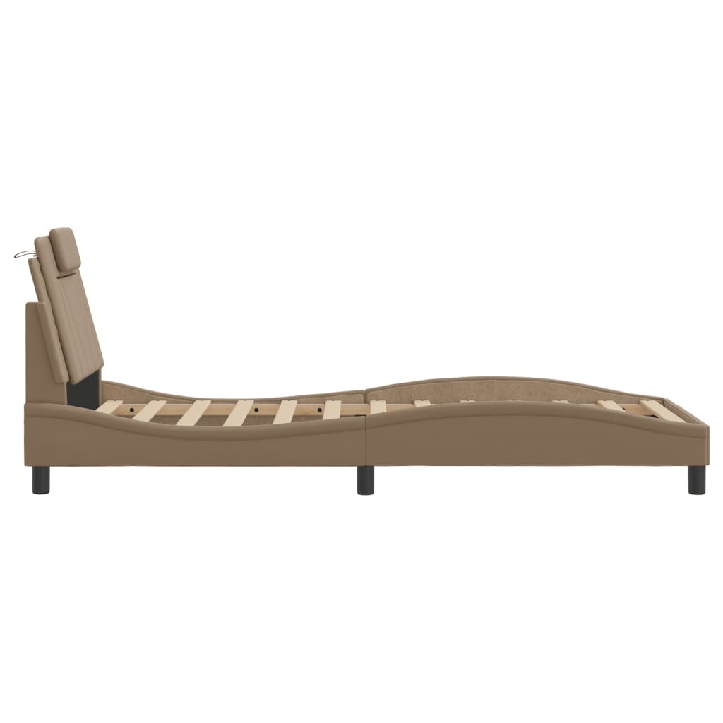 Giroletto Viana senza Materasso-Struttura Letto Cappuccino 80x200 cm in Similpelle