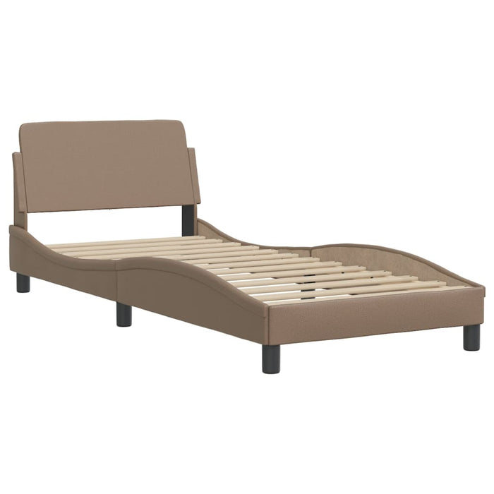 Giroletto Viana senza Materasso-Struttura Letto Cappuccino 90x190 cm in Similpelle