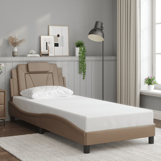 Giroletto Viana senza Materasso-Struttura Letto Cappuccino 90x190 cm in Similpelle
