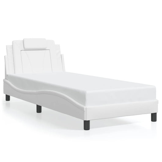 Giroletto Viana senza Materasso-Struttura Letto Bianco 90x200 cm in Similpelle