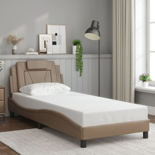 Giroletto Viana senza Materasso-Struttura Letto Cappuccino 90x200 cm in Similpelle