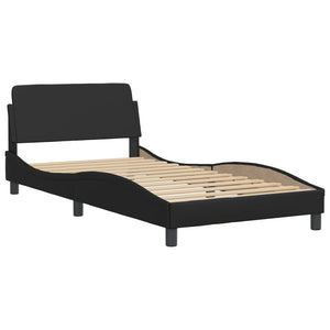 Giroletto Viana senza Materasso-Struttura Letto Nero 100x200 cm in Similpelle