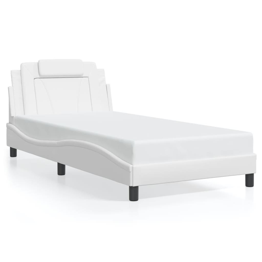 Giroletto Viana senza Materasso-Struttura Letto Bianco 100x200 cm in Similpelle