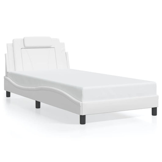 Giroletto Viana senza Materasso-Struttura Letto Bianco 100x200 cm in Similpelle