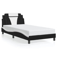 Giroletto Viana senza Materasso-Struttura Letto Nero e Bianco 100x200 cm in Similpelle 998480