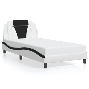 Giroletto Viana senza Materasso-Struttura Letto Nero e Bianco 100x200 cm in Similpelle 243748
