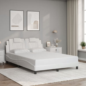 Giroletto Viana senza Materasso-Struttura Letto Bianco 120x200 cm in Similpelle