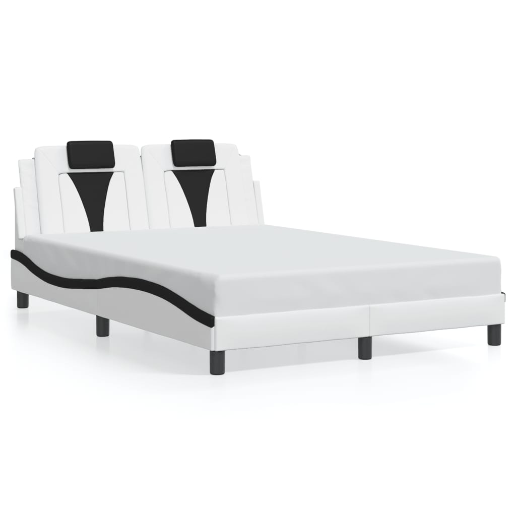 Giroletto Viana senza Materasso-Struttura Letto Nero e Bianco 120x200 cm in Similpelle 305693